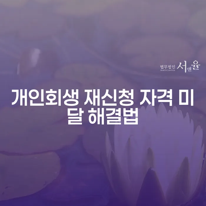 개인회생 재신청, 자격 미달 시 어떻게 해결할 수 있을까요?