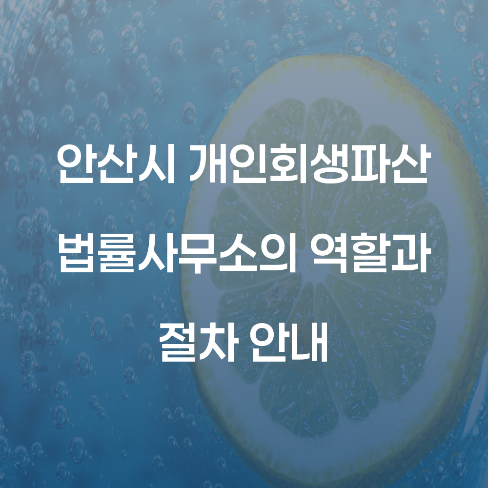 안산시 개인회생파산 법률사무소의 역할과 절차 안내