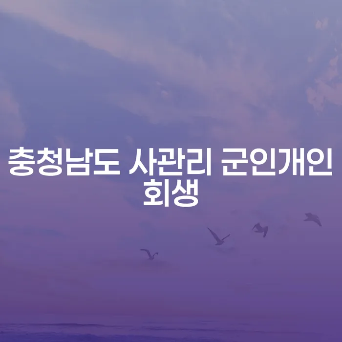 충청남도 사관리 군인개인회생, 왜 중요할까요?